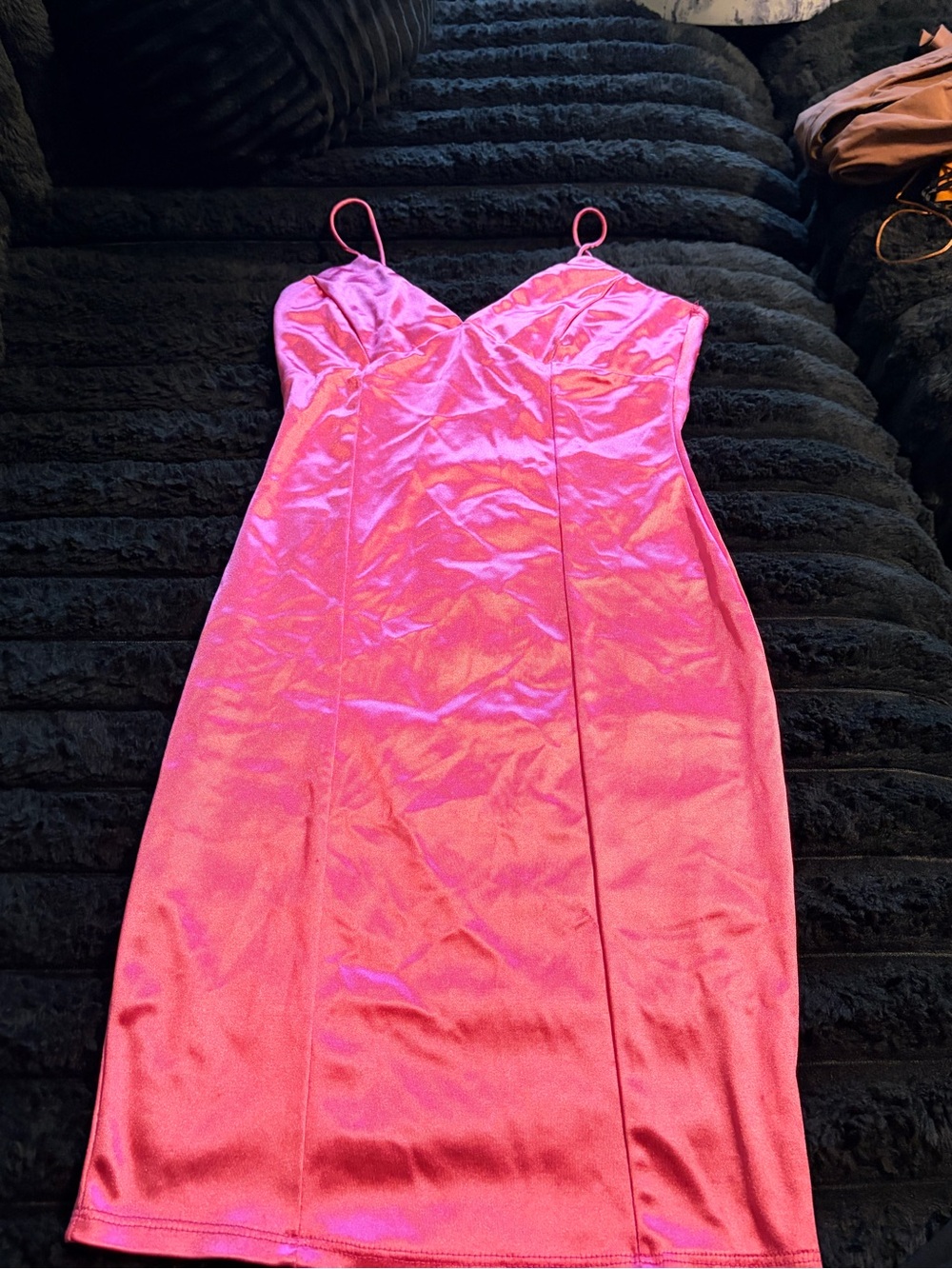 Papaya Hot Pink Satin Slip Dress